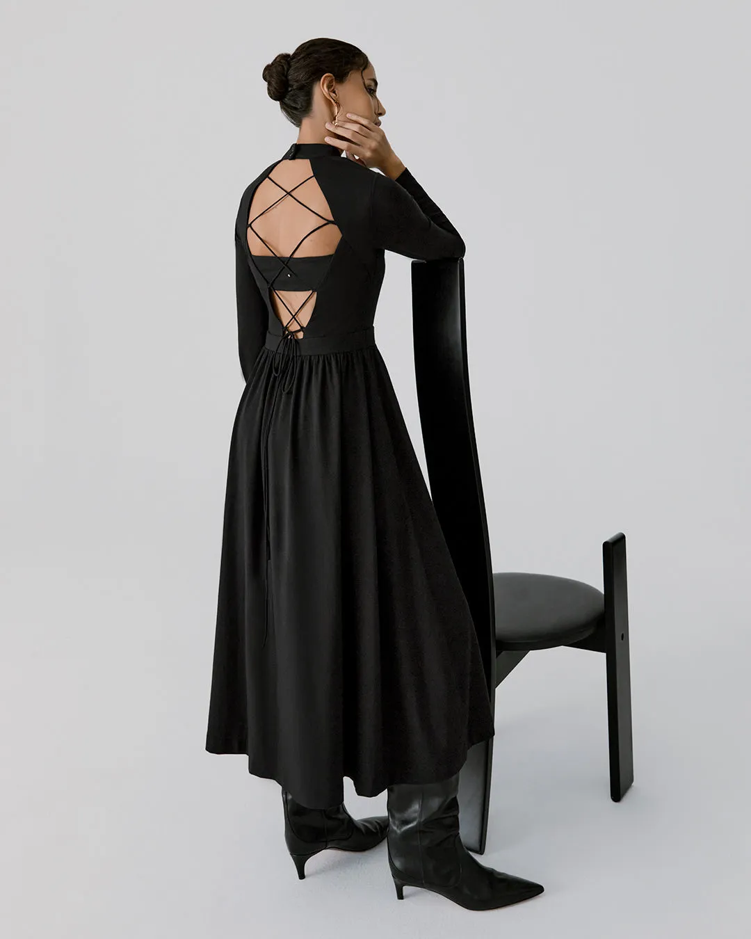 Open Back Mock Neck Dress sold by Cuyana product image thumbnail 2