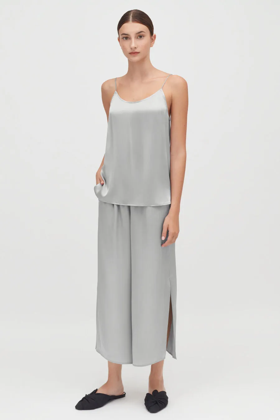 Washable Charmeuse Cropped Wide-Leg Pant sold by Cuyana product image thumbnail 4