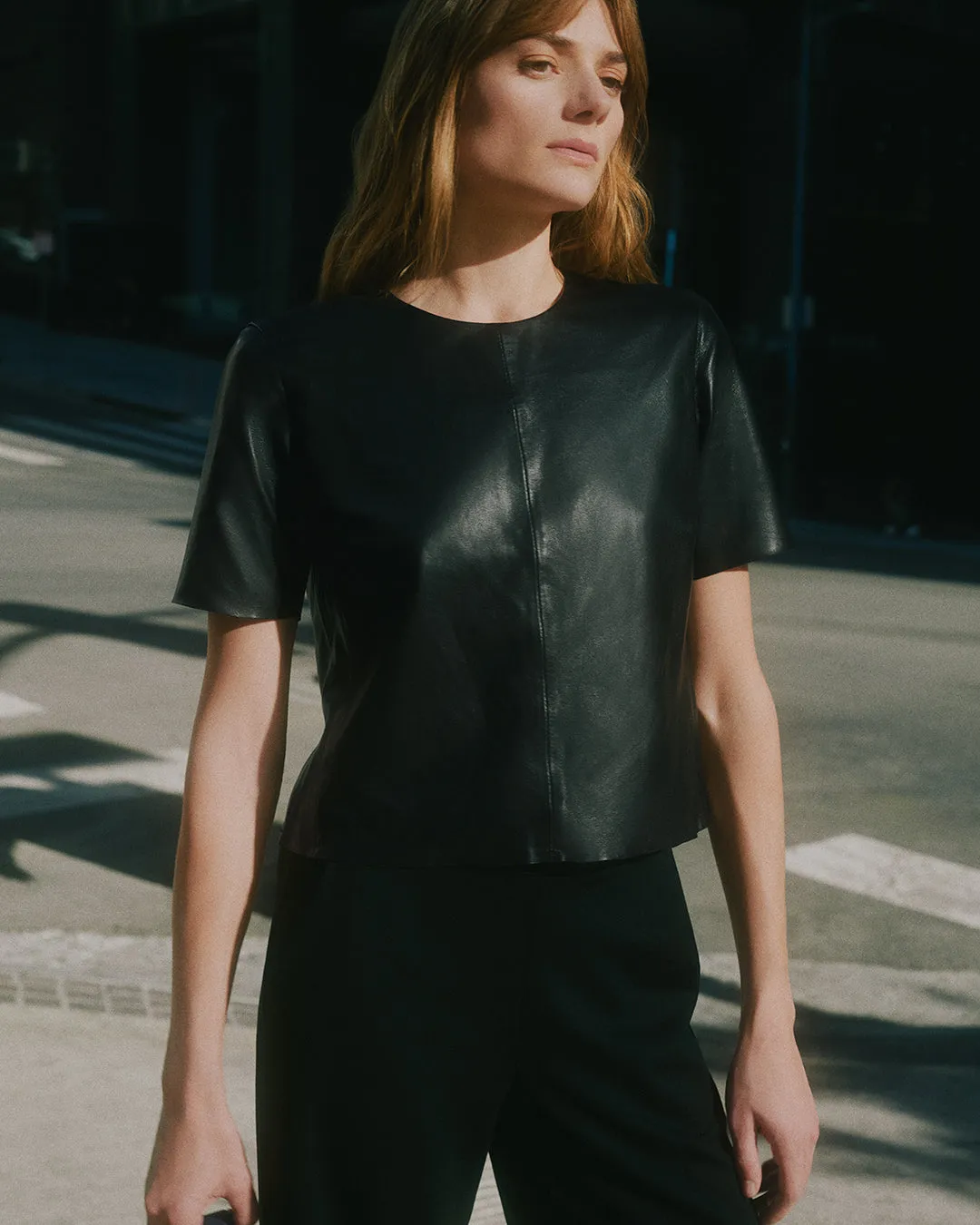 Leather Cropped Tee sold by Cuyana product image thumbnail 3