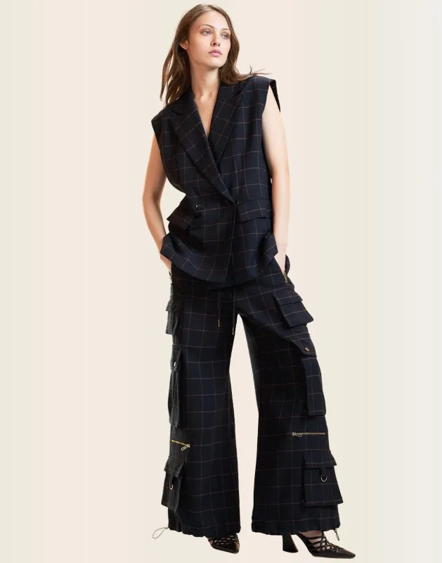 Gilded Grid Cargo Pants sold by Cynthia Rowley