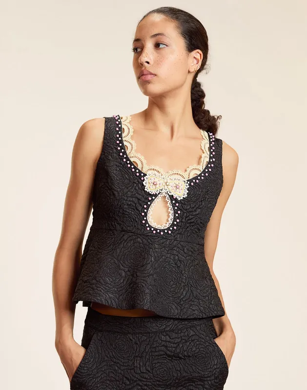 Petit Four Lace Trim Top sold by Cynthia Rowley