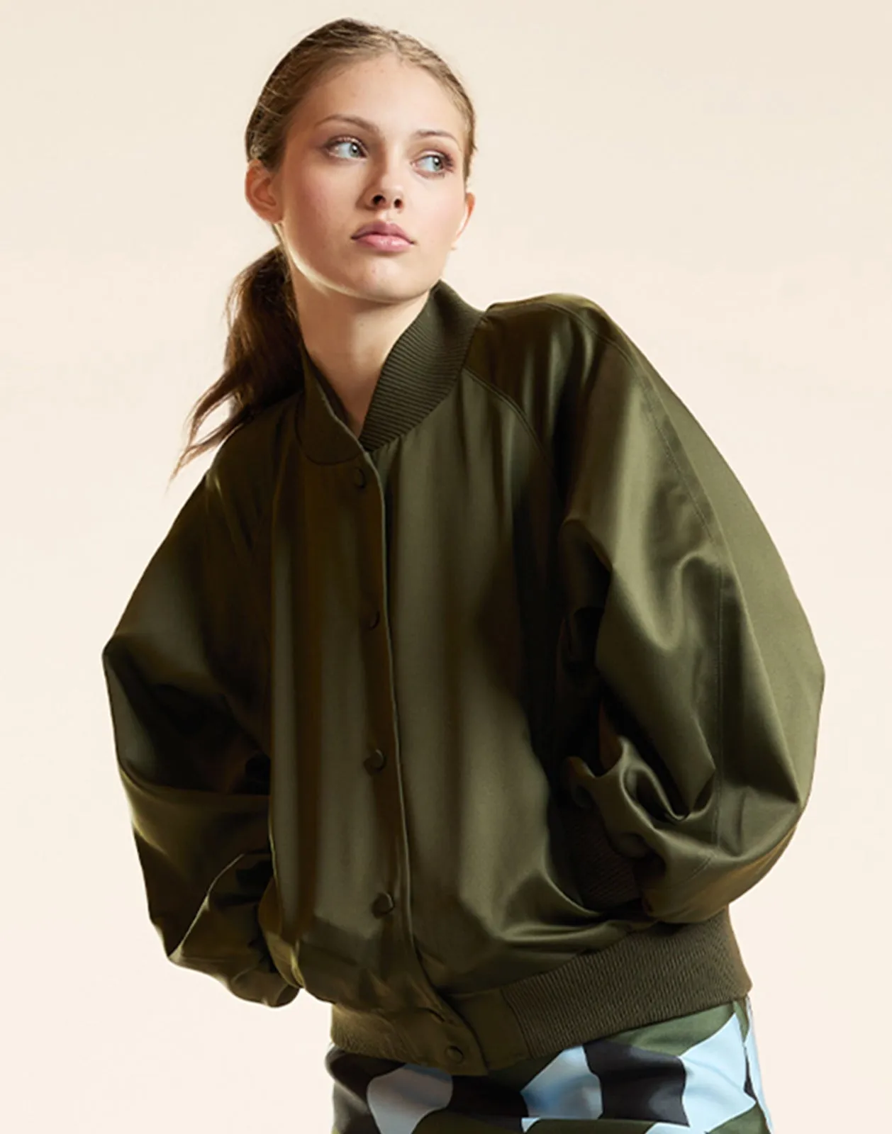 Satin Bomber Jacket sold by Cynthia Rowley product image thumbnail 2