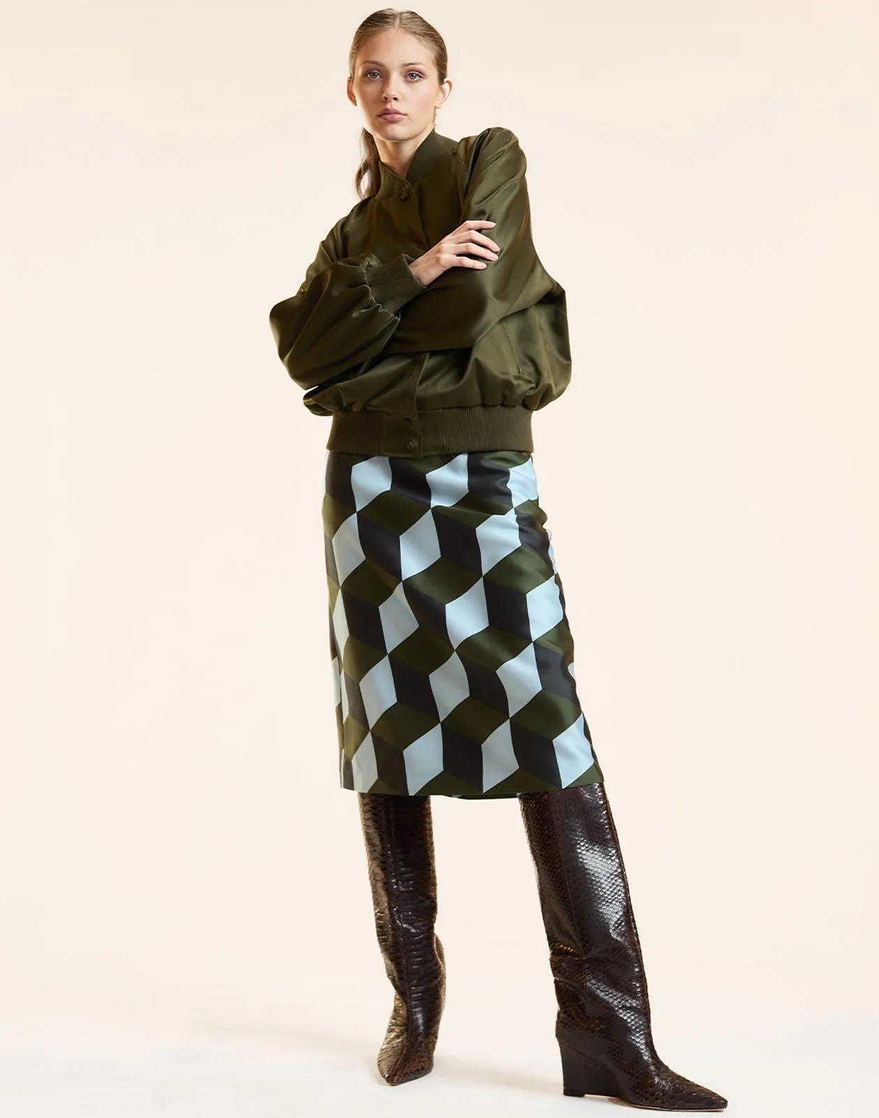 Satin Bomber Jacket sold by Cynthia Rowley product image thumbnail 4