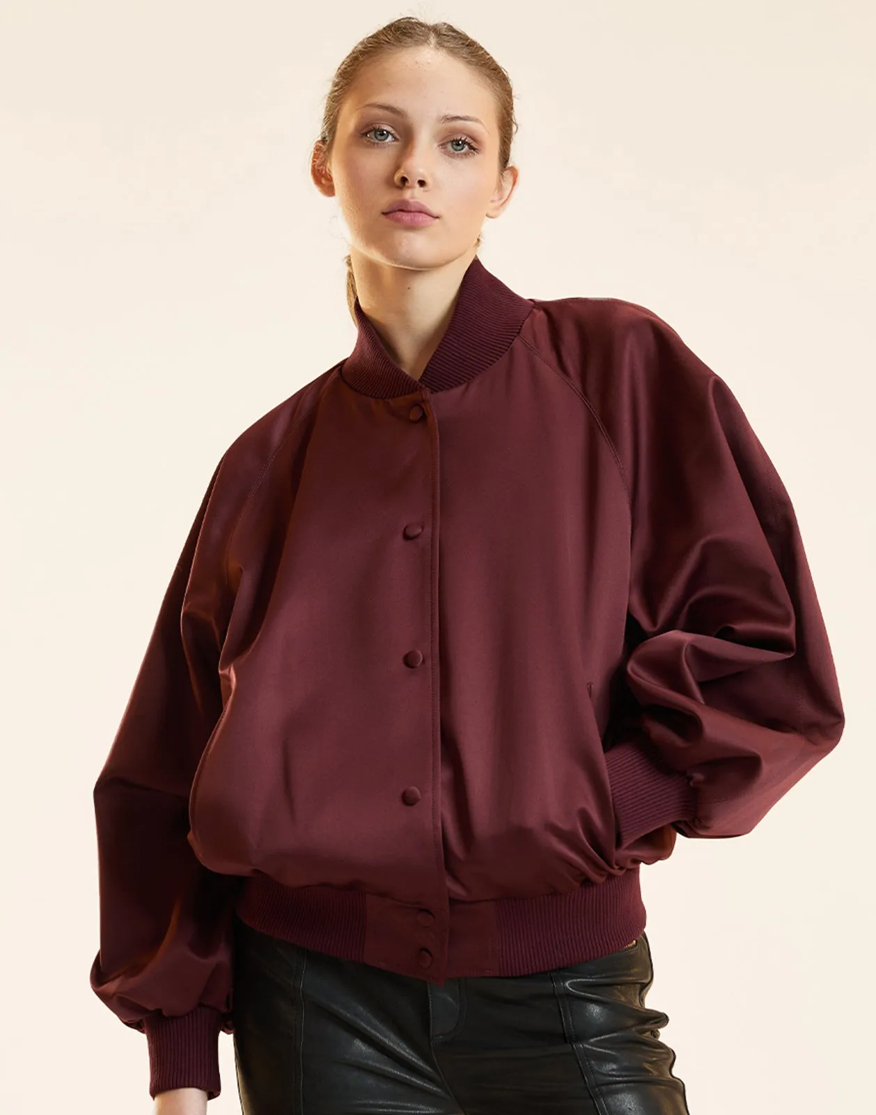 Satin Bomber Jacket sold by Cynthia Rowley product image thumbnail 2