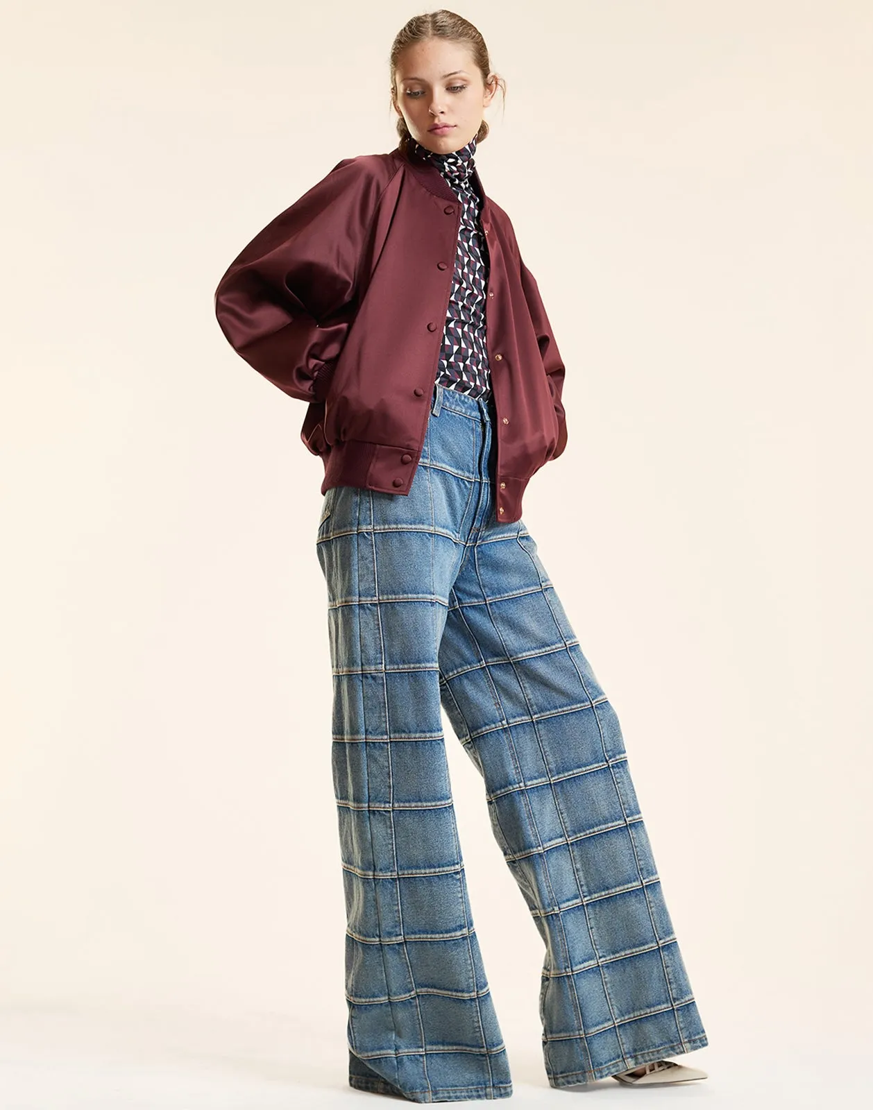 Satin Bomber Jacket sold by Cynthia Rowley product image thumbnail 5