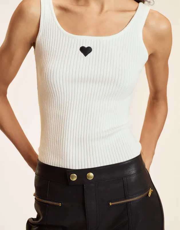 Heart Embroidered Knit Top sold by Cynthia Rowley