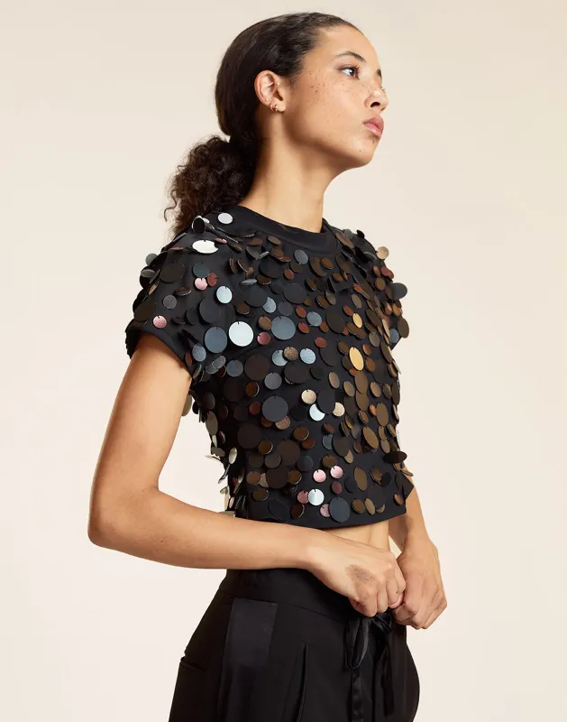 Paola Paillette Top sold by Cynthia Rowley