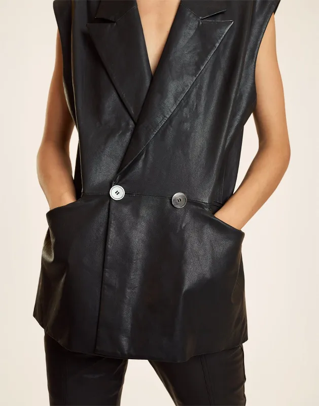 Lola Leather Vest sold by Cynthia Rowley