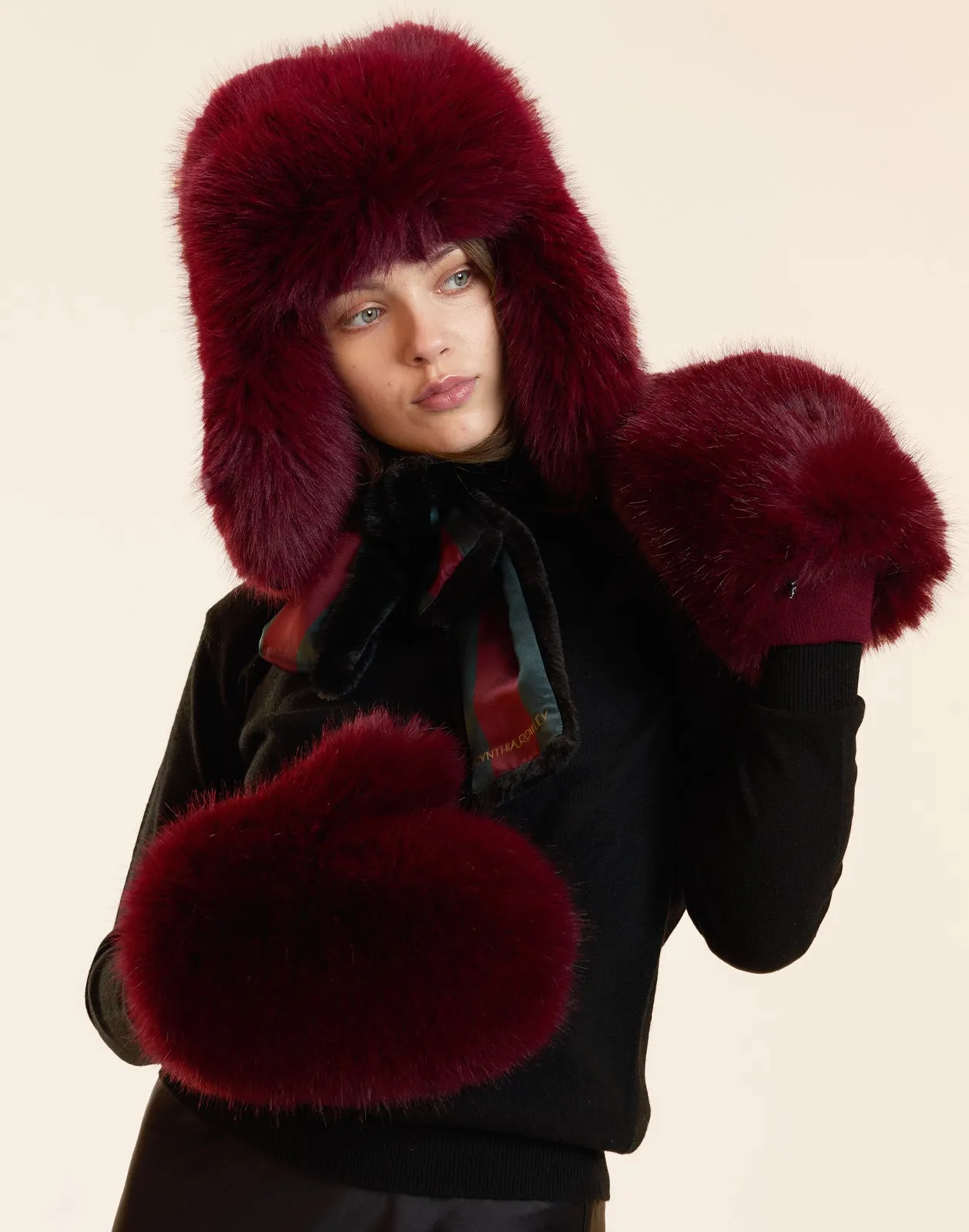 Faux Fur Oversized Mittens sold by Cynthia Rowley
