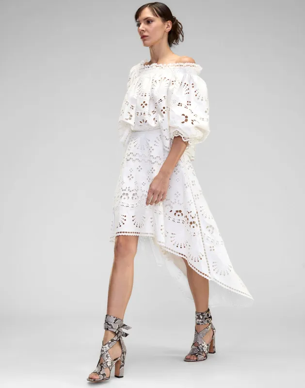 Eva Embroidered High Low Skirt sold by Cynthia Rowley