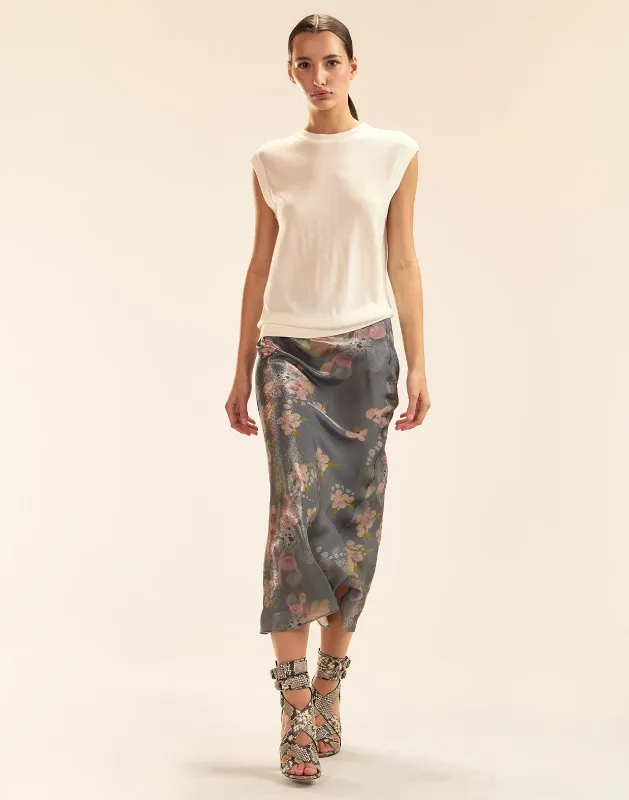 Claude Silk Lamé Skirt sold by Cynthia Rowley