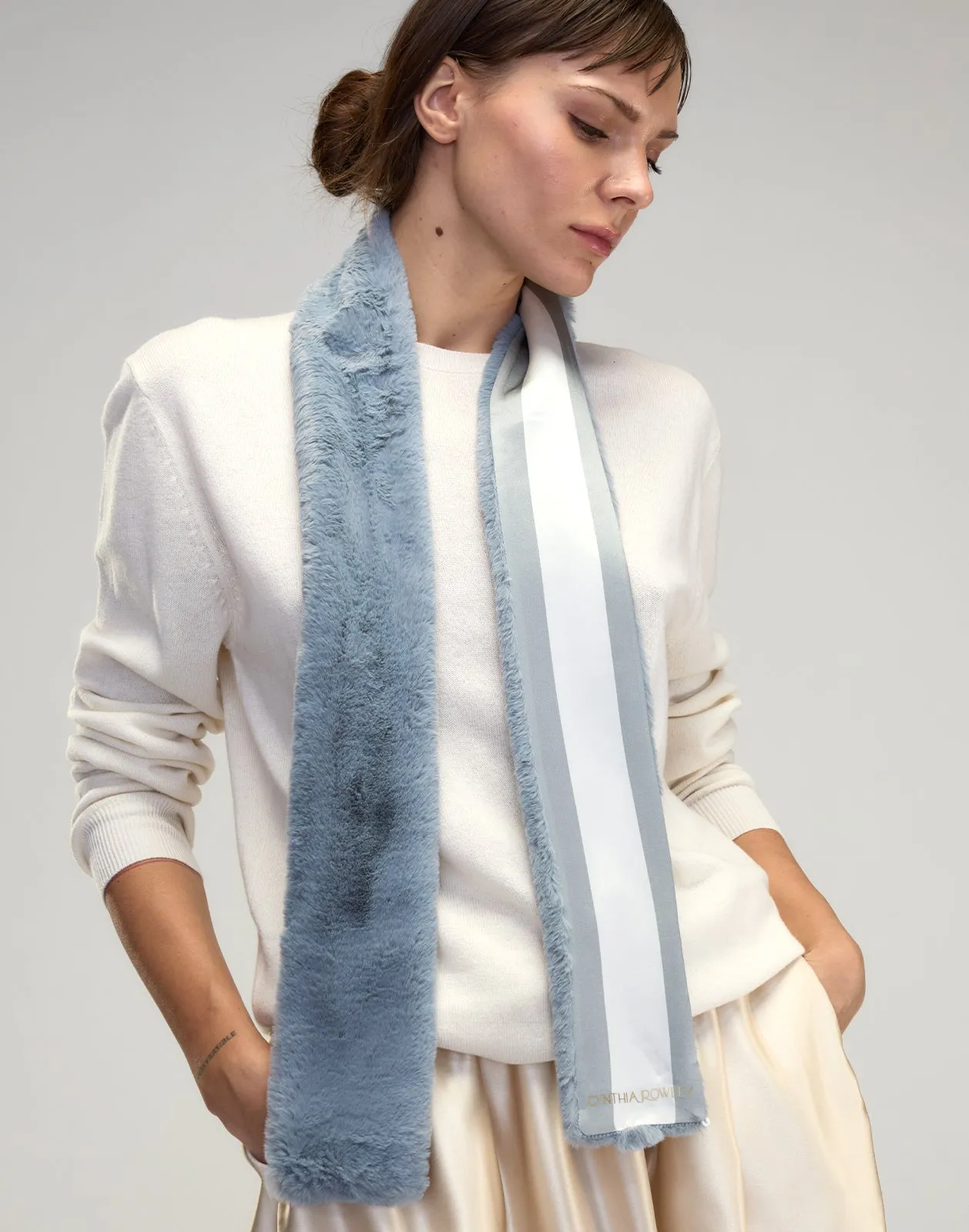 Out East Faux Fur Silk Scarf sold by Cynthia Rowley product image thumbnail 3