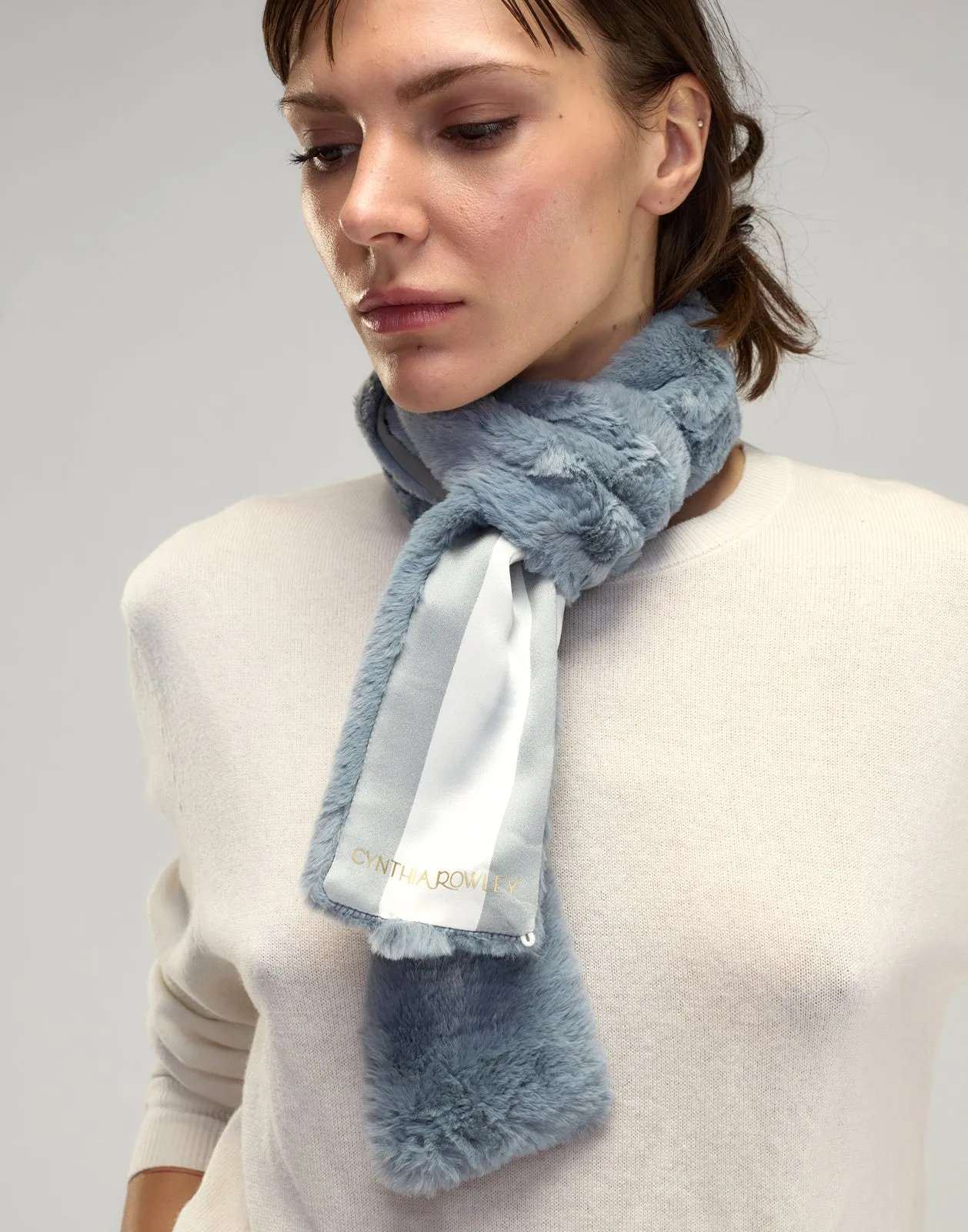 Out East Faux Fur Silk Scarf sold by Cynthia Rowley product image thumbnail 2