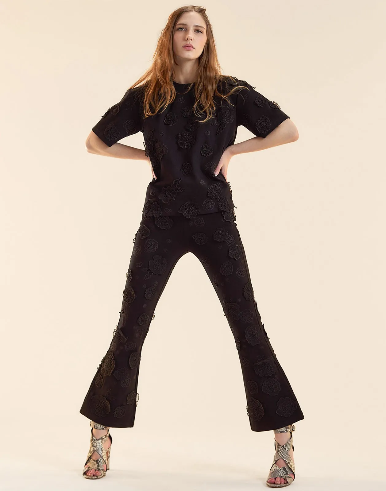 Embroidered Floral Applique Pant sold by Cynthia Rowley product image thumbnail 3