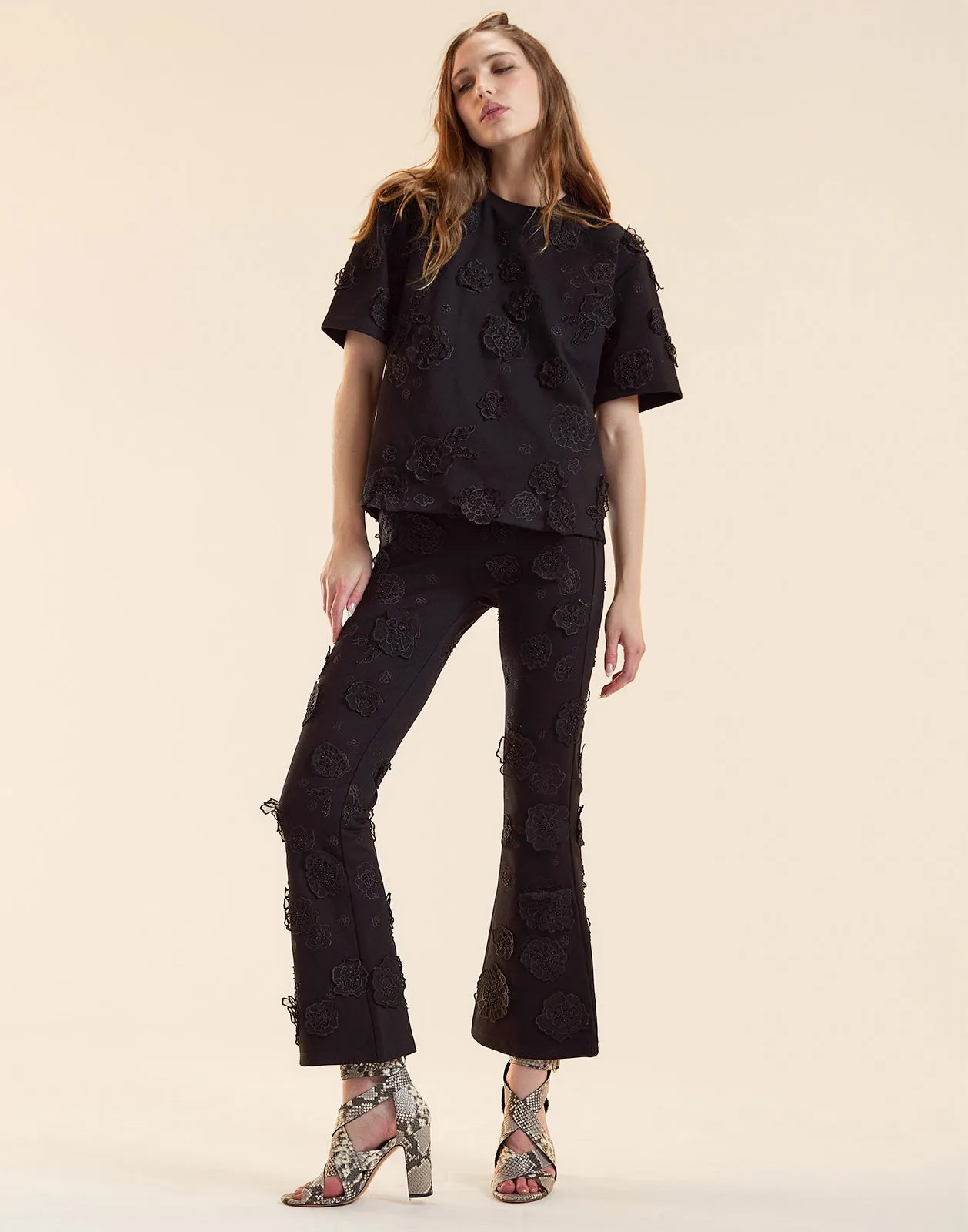 Embroidered Floral Applique Pant sold by Cynthia Rowley product image thumbnail 2