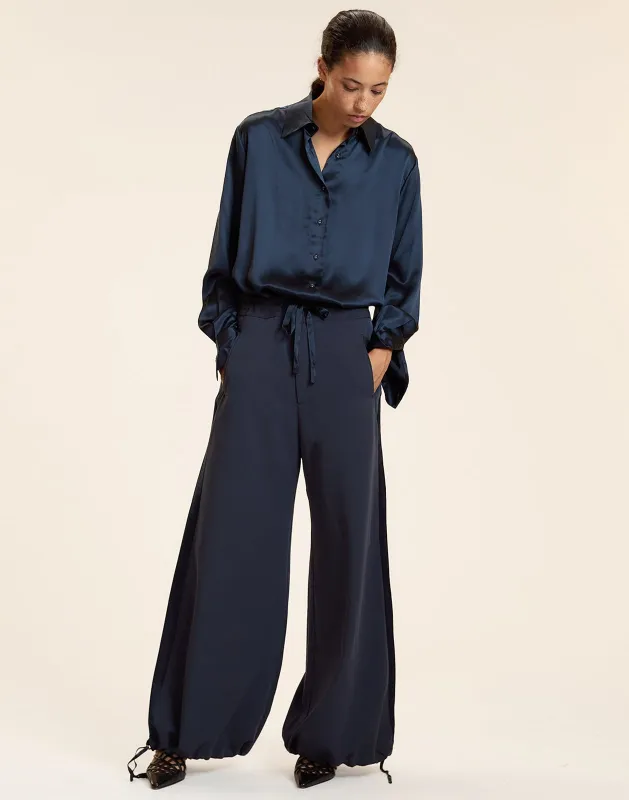 TUXEDO STRIPE WIDE LEG PANTS sold by Cynthia Rowley