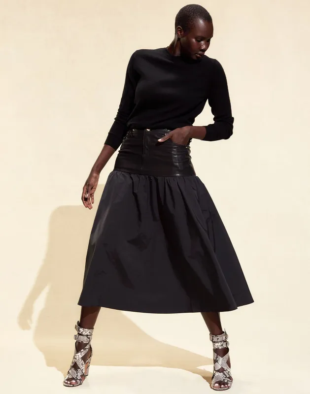 Downtown Leather Nylon Skirt sold by Cynthia Rowley