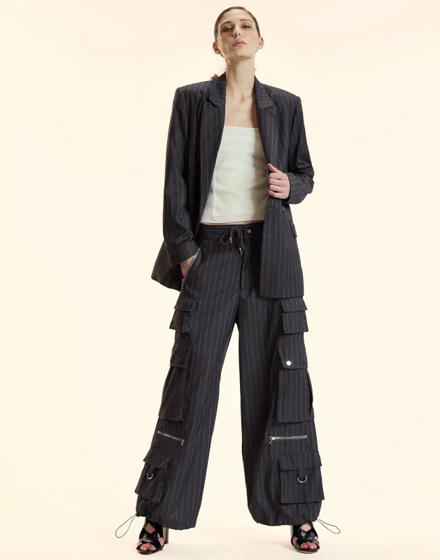 Pinstripe Cargo Pants sold by Cynthia Rowley