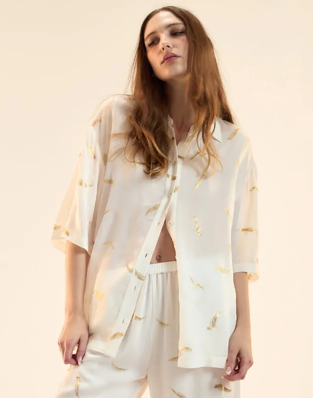 Light as a Feather Camp Shirt sold by Cynthia Rowley