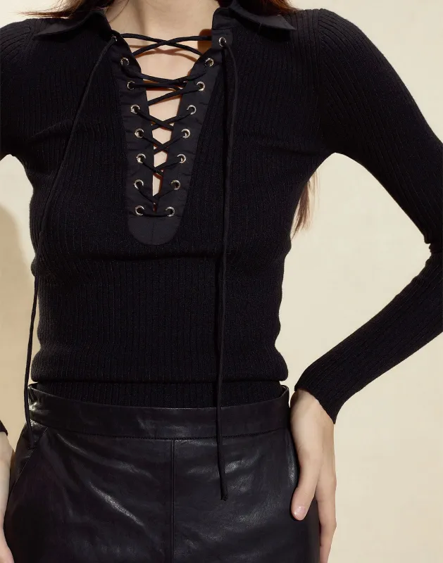 UES Rib Knit Polo sold by Cynthia Rowley