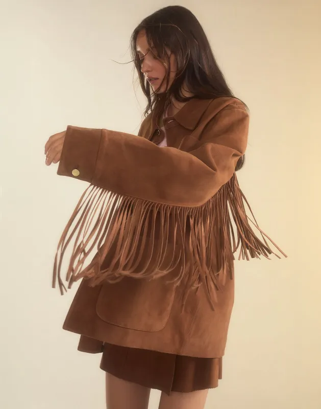 Westward Fringe Suede Jacket sold by Cynthia Rowley