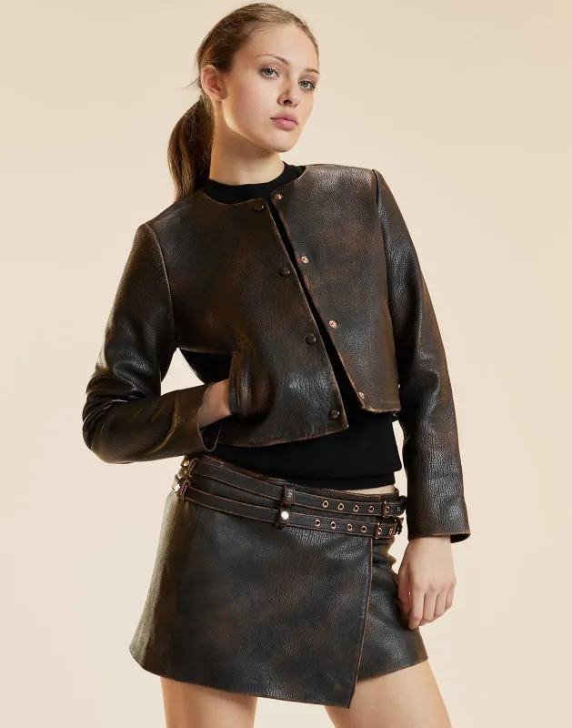 Winona Leather Oversized Jacket sold by Cynthia Rowley