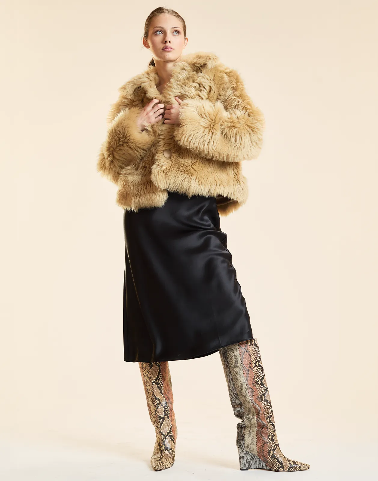 Shearling Cropped Jacket sold by Cynthia Rowley product image thumbnail 3