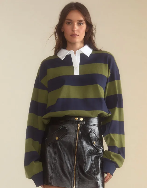 Ardie Striped Rugby Shirt sold by Cynthia Rowley