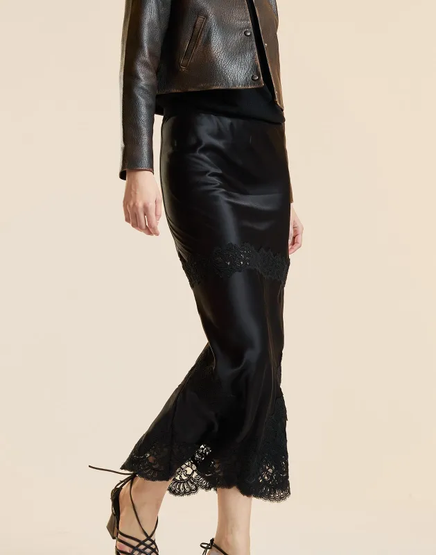 Garbo Silky Lace Skirt made by Cynthia Rowley