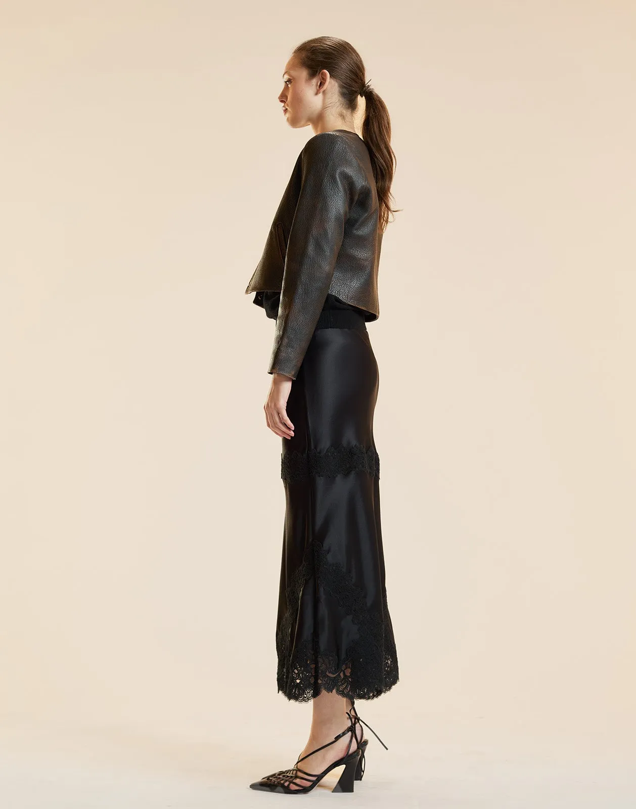 Garbo Silky Lace Skirt sold by Cynthia Rowley product image thumbnail 3