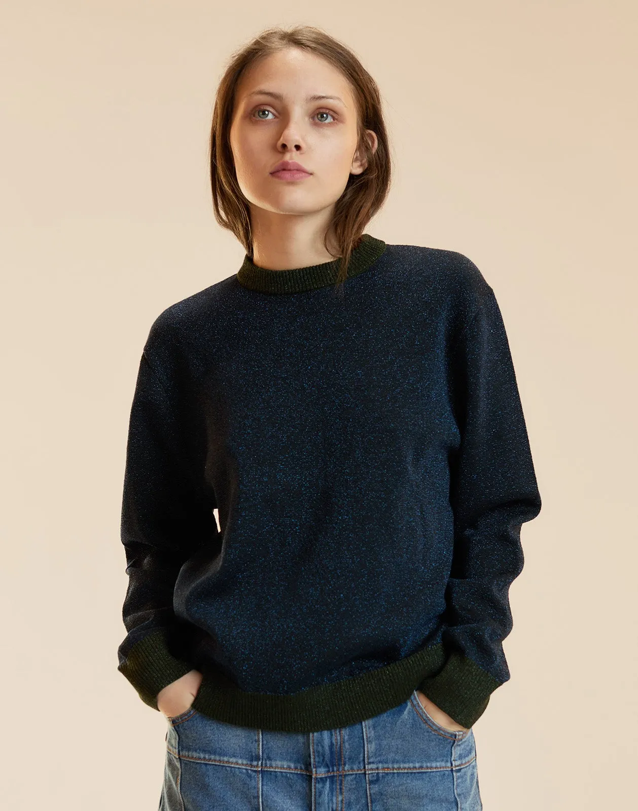 Metallic Knit Crewneck sold by Cynthia Rowley product image thumbnail 5