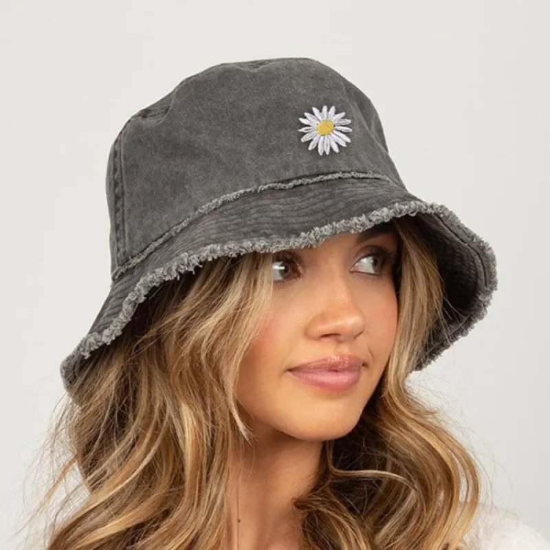 Daisy Embroidery Bucket Hat sold by David and Young