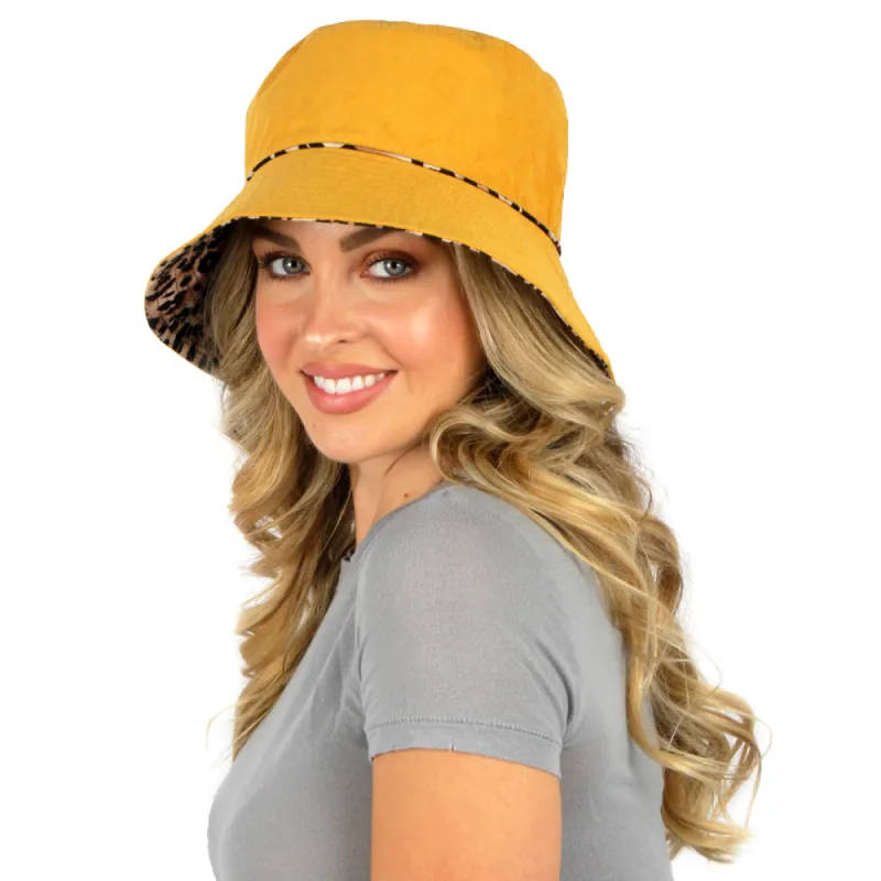 Reversible Leopard Print Bucket Hat sold by David and Young