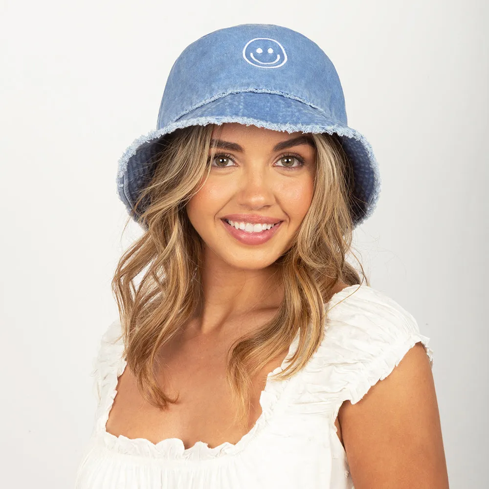 Outline Smiley Face Icon Bucket Hat - ABU1619 sold by David and Young