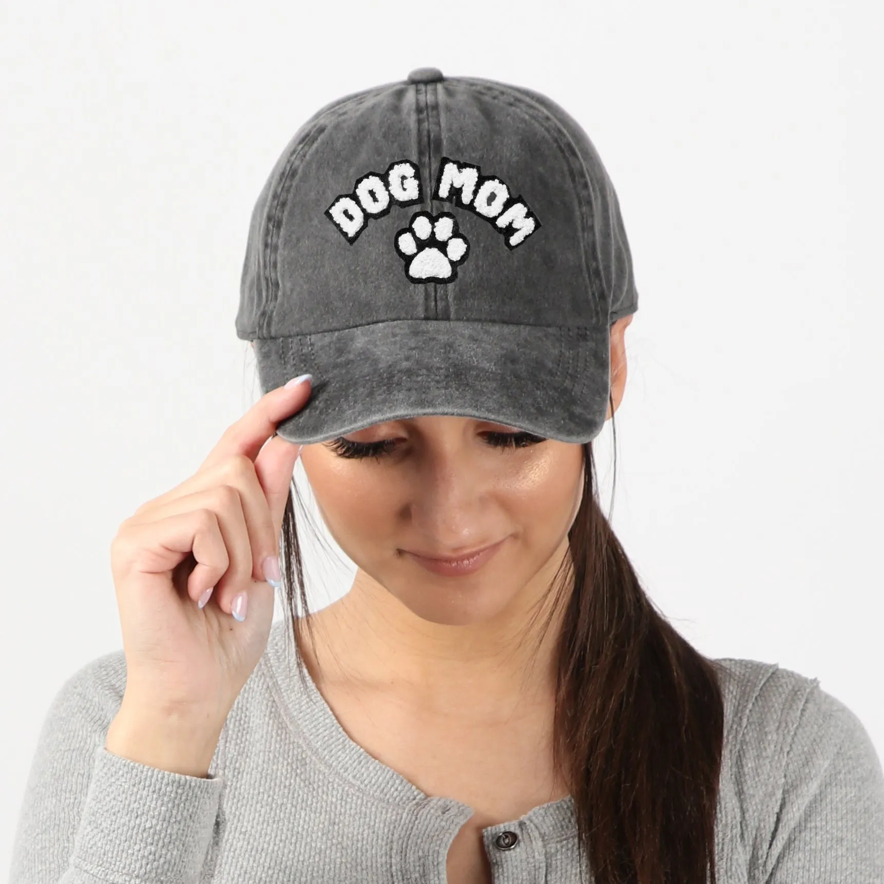 Dog Mom Chenille Patch Cap sold by David and Young