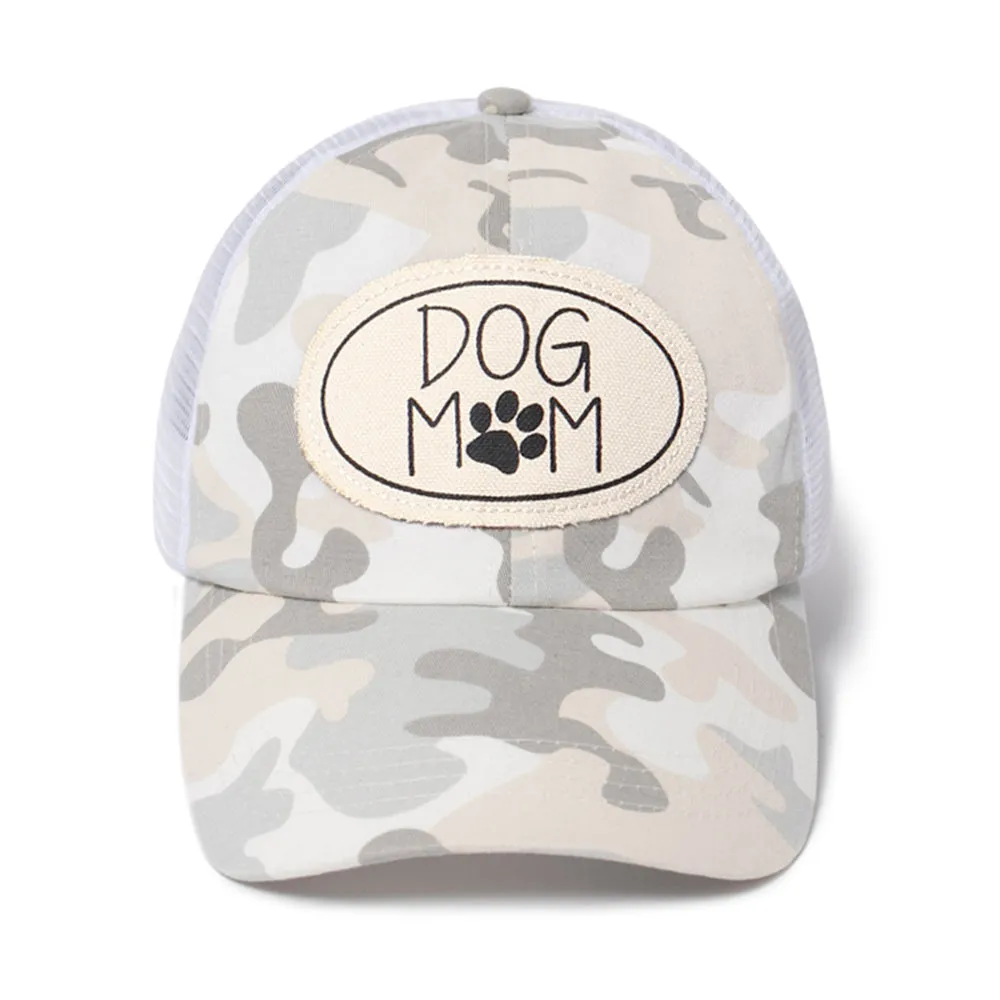 Dog Mom Canvas Patch Mesh Back Baseball Cap sold by David and Young product image thumbnail 3