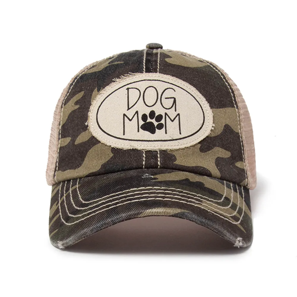 Dog Mom Canvas Patch Mesh Back Baseball Cap sold by David and Young product image thumbnail 4