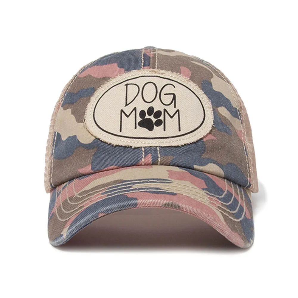Dog Mom Canvas Patch Mesh Back Baseball Cap sold by David and Young product image thumbnail 2