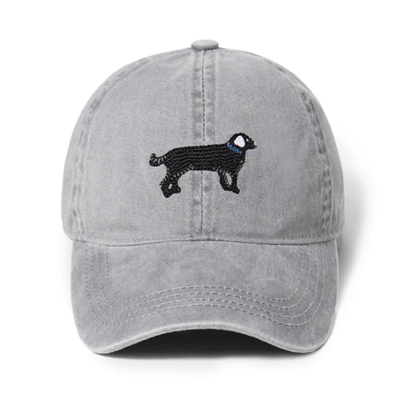 Needlepoint Black Lab Baseball Cap made by David and Young