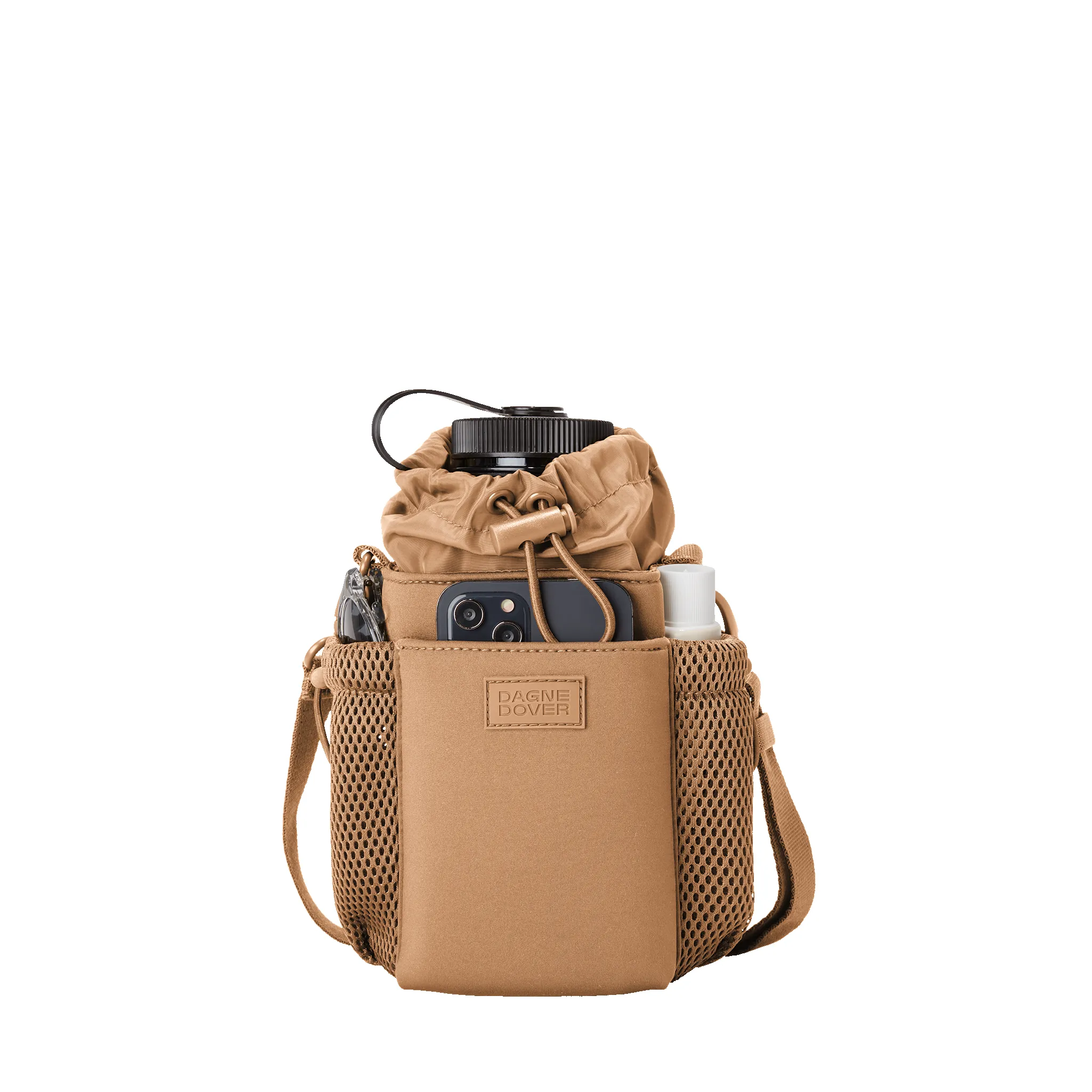Sloan Water Bottle Sling in Camel sold by Dagne Dover