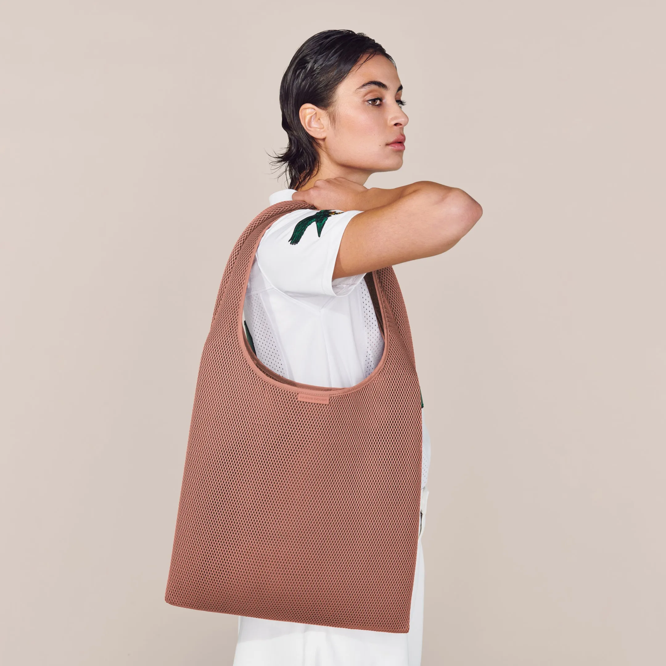 Dash Grocery Tote in Warm Dust Air Mesh sold by Dagne Dover product image thumbnail 5