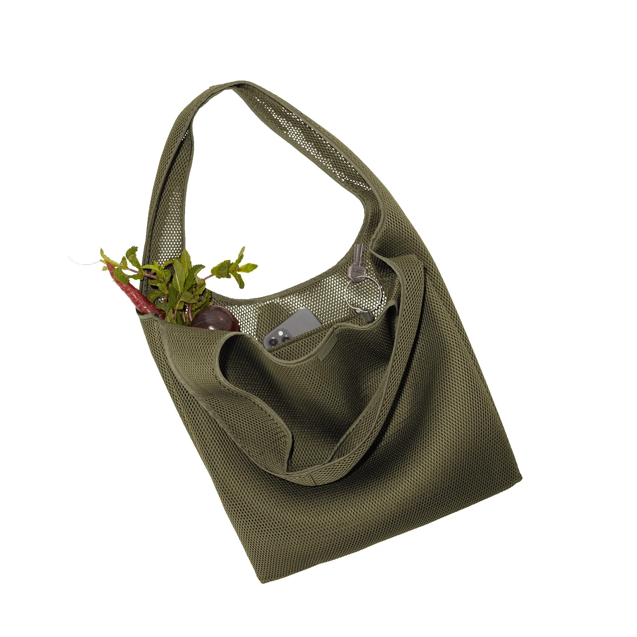 Dash Grocery Tote in Dark Moss Air Mesh sold by Dagne Dover product image thumbnail 4