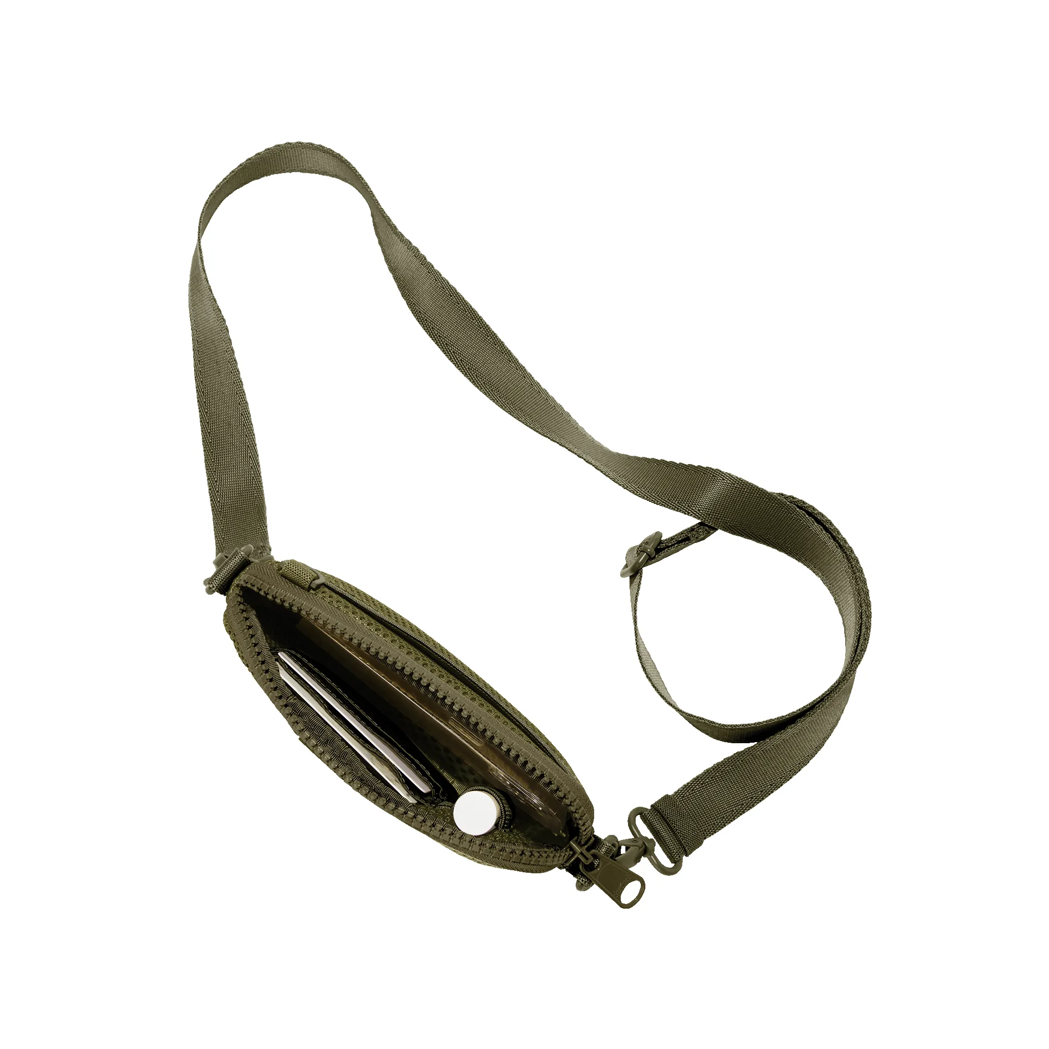 Mara Phone Sling in Dark Moss Air Mesh sold by Dagne Dover product image thumbnail 2