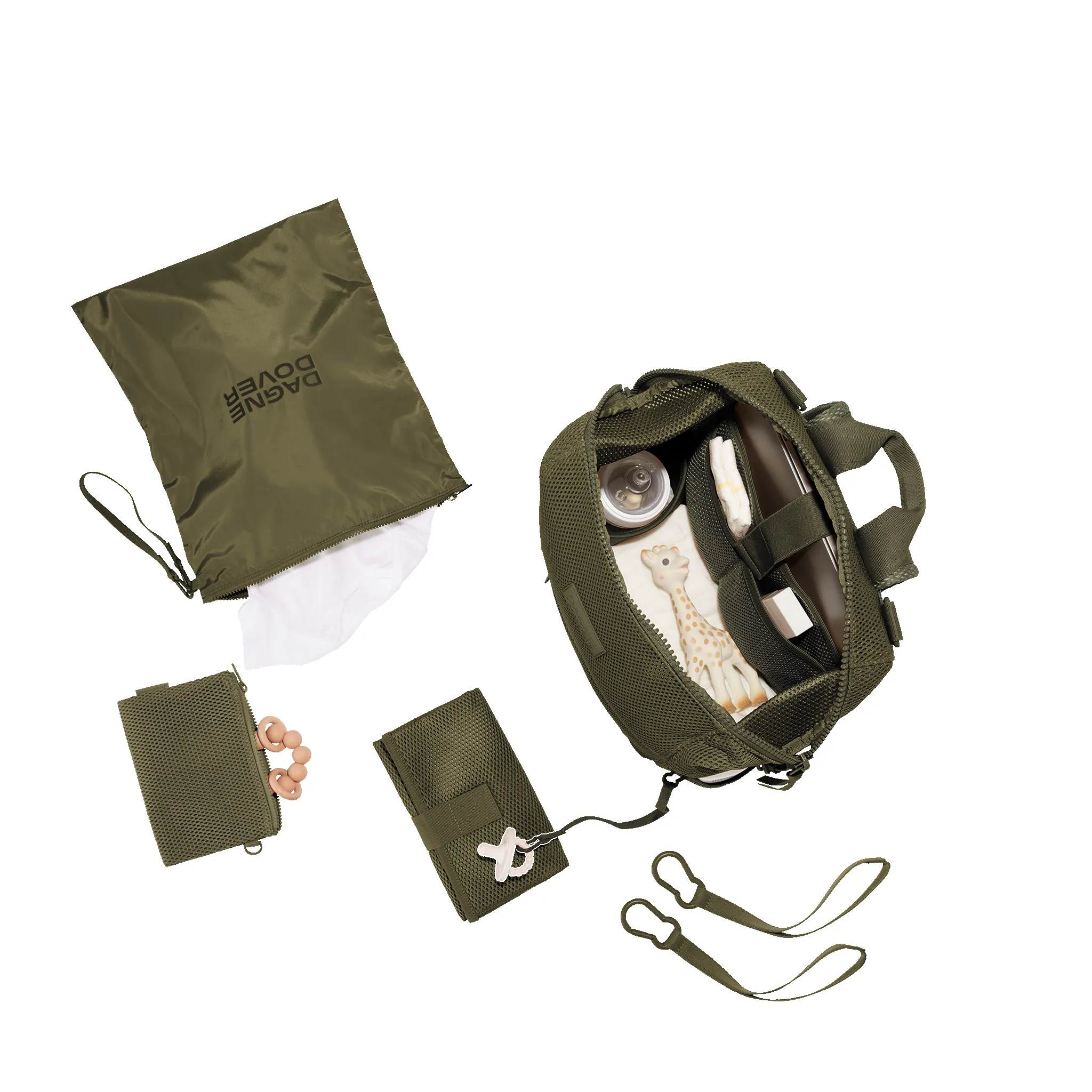 Indi Diaper Backpack in Dark Moss Air Mesh, Large sold by Dagne Dover product image thumbnail 2