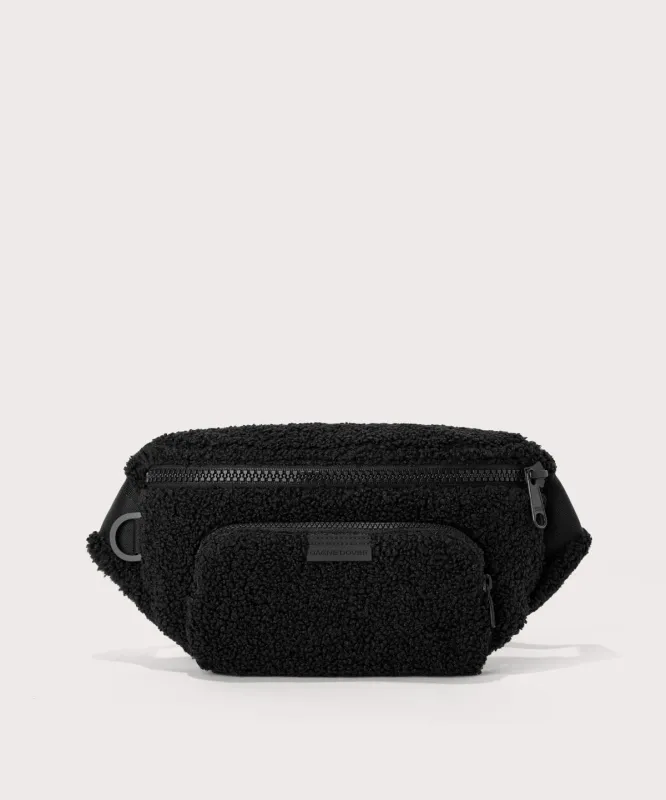 Jax Large Fanny Pack in Onyx Shearling sold by Dagne Dover