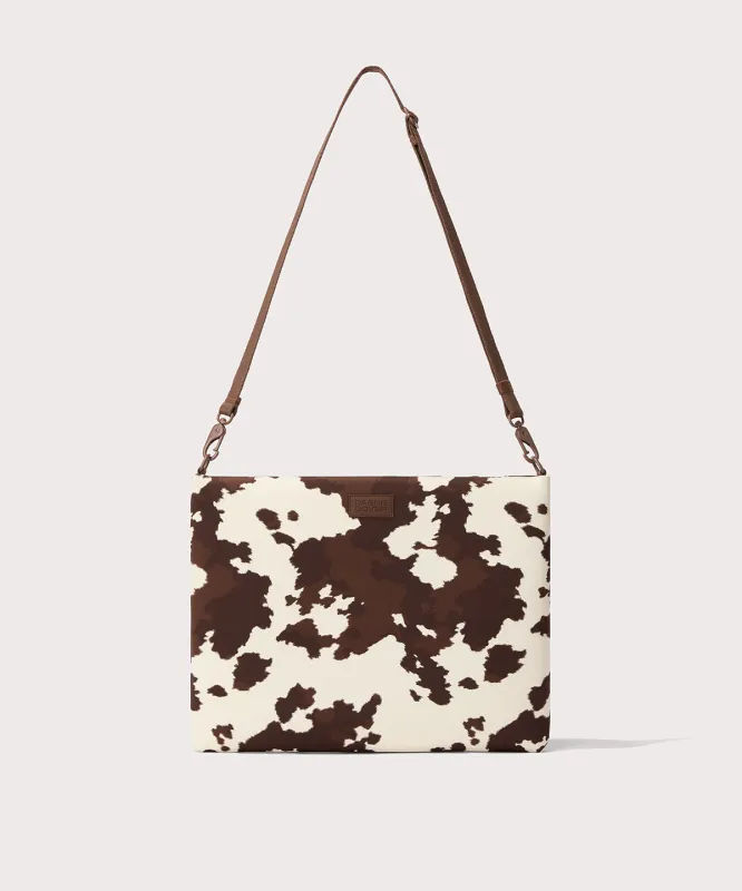 Reid Computer Sling in Cow Print, 16-inch made by Dagne Dover
