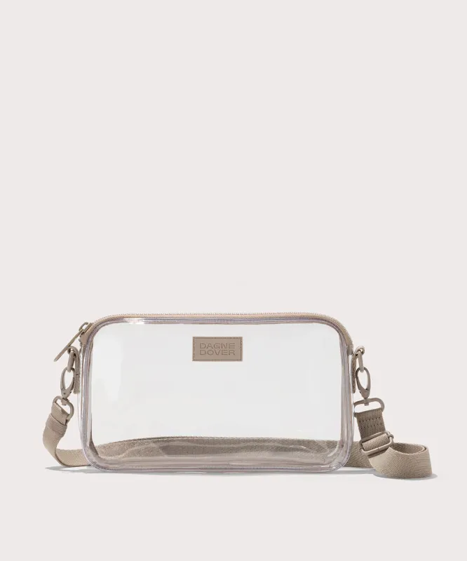 Nora Stadium Shoulder Bag in Clear made by Dagne Dover