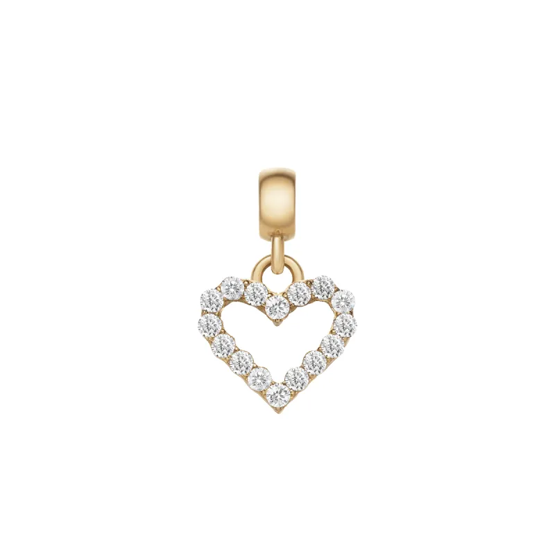 Heart Contour White Crystal Charm Gold sold by Daniel Wellington