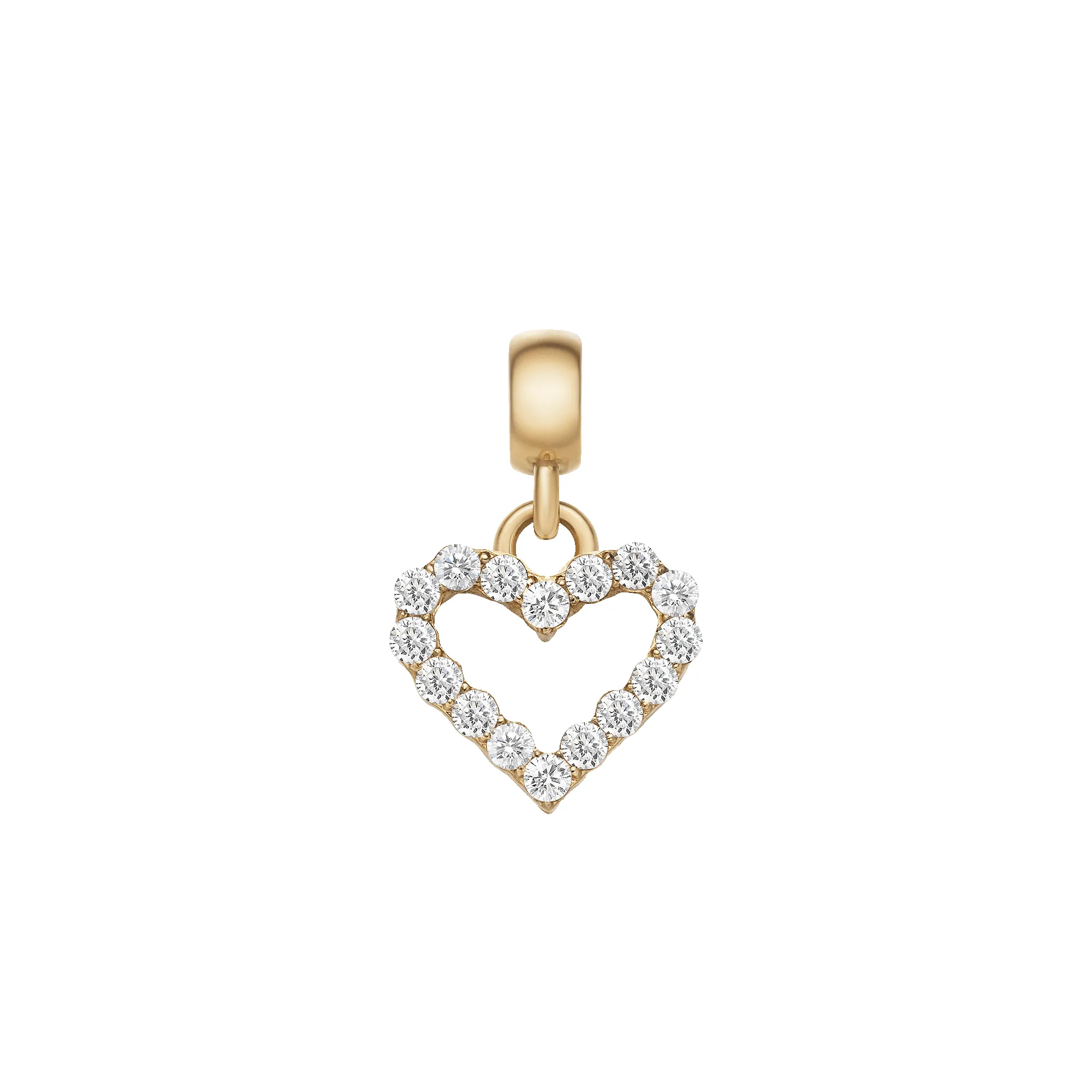 Heart Contour White Crystal Charm Gold sold by Daniel Wellington