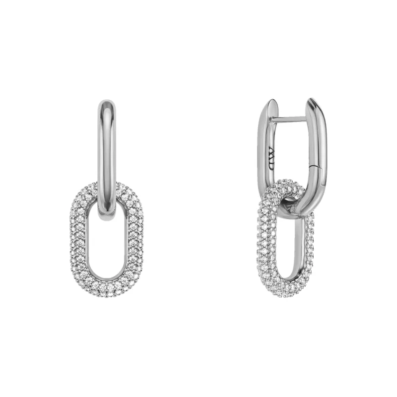 Crystal Link Earrings Silver sold by Daniel Wellington
